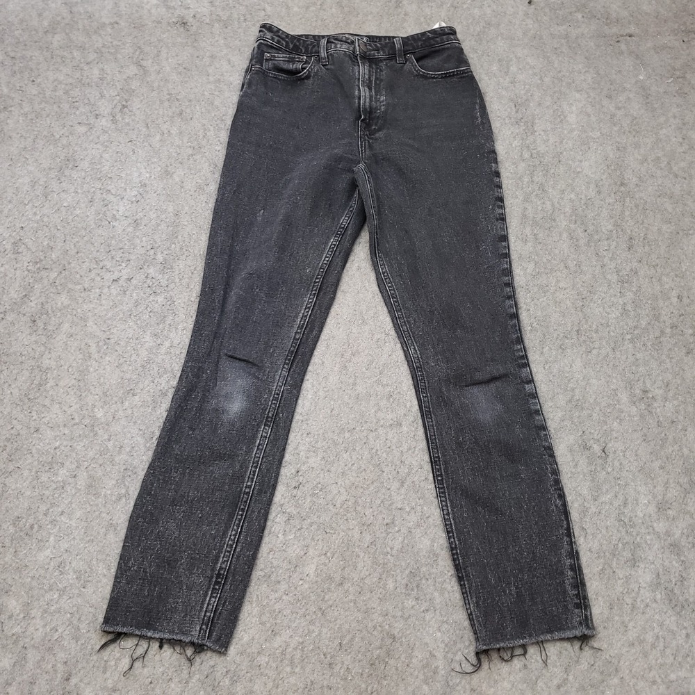 Abercrombie & Fitch Jeans Womens 4 Black High Rise Slim Distressed Ladies 27x27